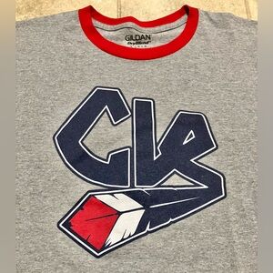 Cleveland Indians Chief Wahoo T-Shirt Adult Unisex Large Gray Red Blue MLB